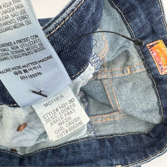 Mother Women's‎ Looker Ankle Fray Girl Crush Raw Hem Designer Jeans W26-28/L26 - Picture 6 of 11